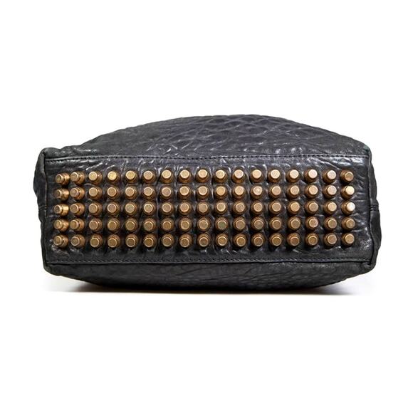 ALEXANDER WANG Black Pebbled Lambskin Studded Dumbo Darcy Hobo Handbag Purse - Picture 4 of 16